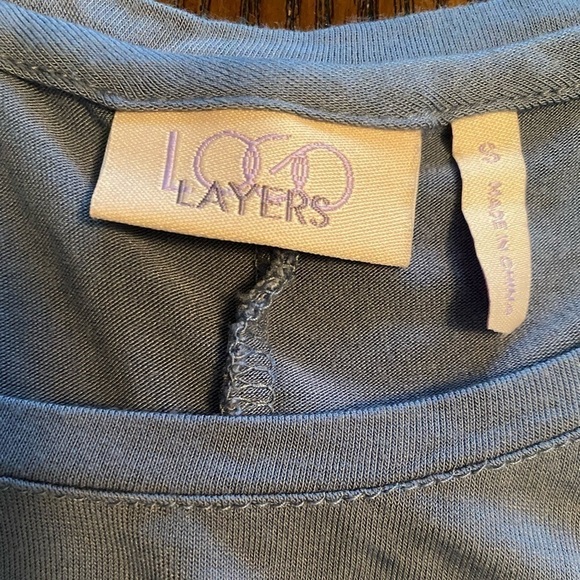 LOGO layers blue sleeveless tank top tunic Sz S - Picture 4 of 8